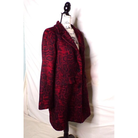 🆕SOFIA CASHMERE Python Print Wool Cashmere Single Breasted Coat 8 - Picture 6 of 10